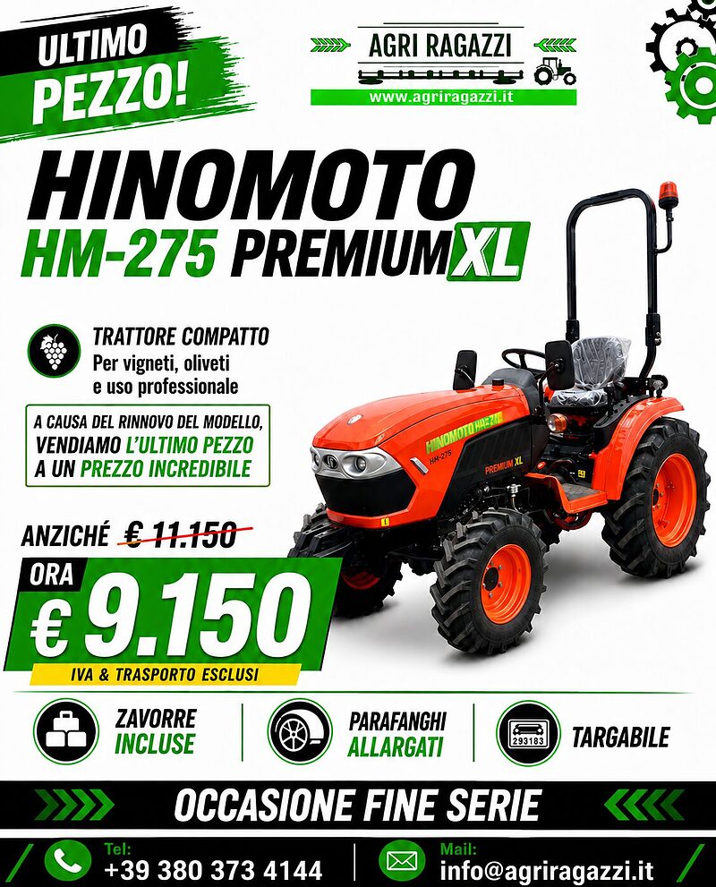 🚜Hinomoto HM-275 PREMIUM XL