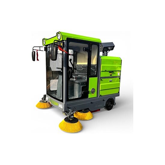 HT2200 con Cabina — Spazzatrice Industriale Uomo a Bordo Elettrica, Larghezza di Lavoro 2.100 mm, Filtro 12 m², Idropulitrice ad Alta Pressione — Nuova, Garanzia 24 Mesi, Consegna in Tutta Italia!