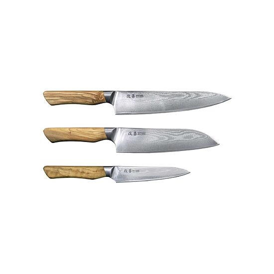 SET COLTELLI GIAPPONESI SATAKE KAIZEN SET 3 COLTELLI 