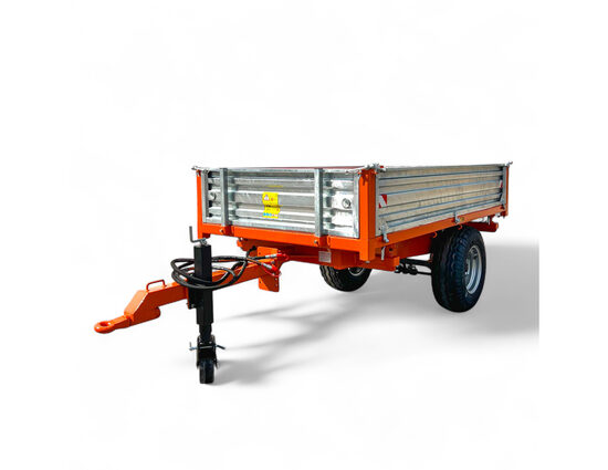 3,5 T: Semirimorchio con Capacità di Carico 3500 kg. | Peso 716 kg. | Ribaltimento Idraulico Posteriore e Bilaterale | Freno a Mano | Supporto Parcheggio Meccanico | 1 Asse | Garanzia Inclusa | Consegna in Tutta Italia