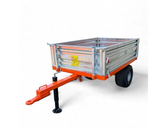 ◉ SEMIRIMORCHI: Capacità di Carico da 1000 a 1350 kg, Peso da 200 a 716 kg, 1-2 Assi, Ribaltimento Idraulico, Freno a Mano, Supporto Parcheggio Meccanico