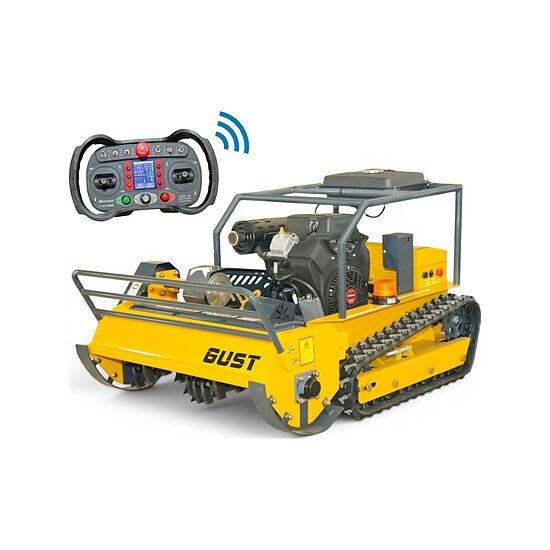 GUST 1000 Benzina — Trinciatrice Radiocomandata Cingolata con Taglio 100 cm, Motore Loncin 764 cm³ Bicilindrico da 17 kW, Trazione Ibrida, Pendenza fino a 30°, Radiocomando fino a 400 m — Nuova, Garanzia 12 Mesi, Consegna in Tutta Italia!