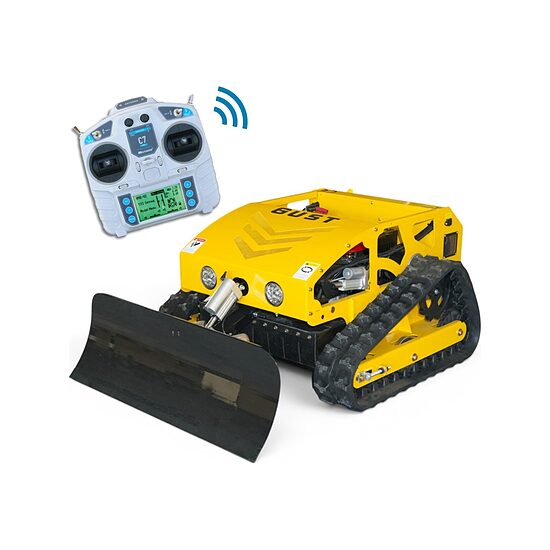 GUST 550 con Lama da Neve — Trinciatrice Radiocomandata Cingolata con Taglio 55 cm, Motore Loncin 196 cm³ a Benzina da 4 kW, Lama Neve Idraulica 93 cm, Radiocomando fino a 200 m — Nuova, Garanzia 12 Mesi, Consegna in Tutta Italia!