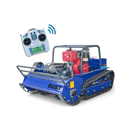 GUST 800 Diesel — Trinciatrice Radiocomandata Cingolata con Taglio 80 cm, Motore Diesel KOOP 192 da 7 kW, Radiocomando fino a 200 m — Nuova, Garanzia 12 Mesi, Consegna in Tutta Italia!